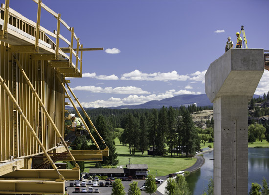 construction workers on bridge